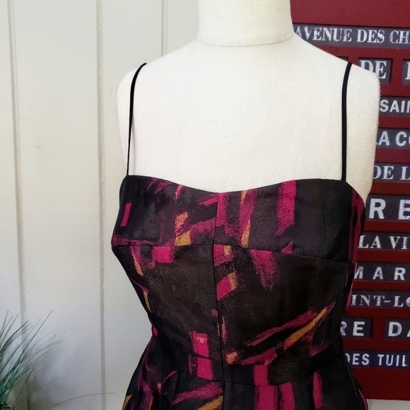 Eight Sixty iridescent abstract print party dress pink black Size Medium - Picture 4 of 10